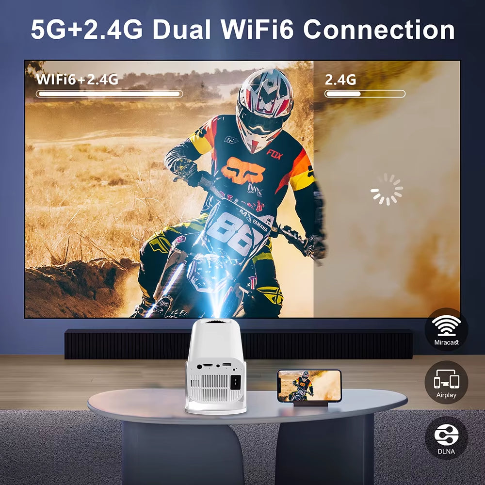 P330 Mini Projetor Android 14 300 ANSI 4K 8K 1080P Wifi6 BT5.3 Home Cinema Portable Projector